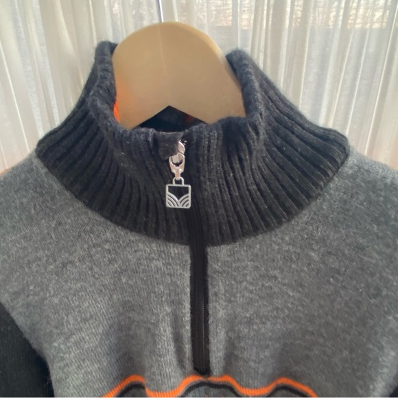 EUC Dale of Norway - LAHTI Mens wool zip-up sweater, dark grey & orange, size M - Picture 5 of 11